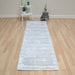 Blade Modern Plain Distressed Shimmer Hand-Woven Textured Silky Viscose Flatweave Putty Runner