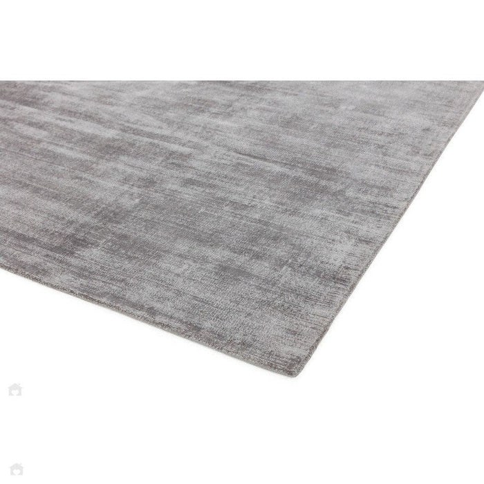 Blade Modern Plain Distressed Shimmer Hand-Woven Textured Silky Viscose Flatweave Silver Rug