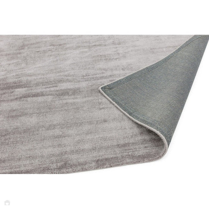 Blade Modern Plain Distressed Shimmer Hand-Woven Textured Silky Viscose Flatweave Silver Rug