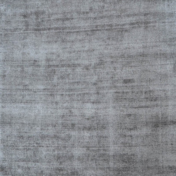 Blade Modern Plain Distressed Shimmer Hand-Woven Textured Silky Viscose Flatweave Silver Runner