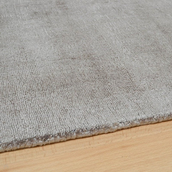 Blade Modern Plain Distressed Shimmer Hand-Woven Textured Silky Viscose Flatweave Smoke Rug