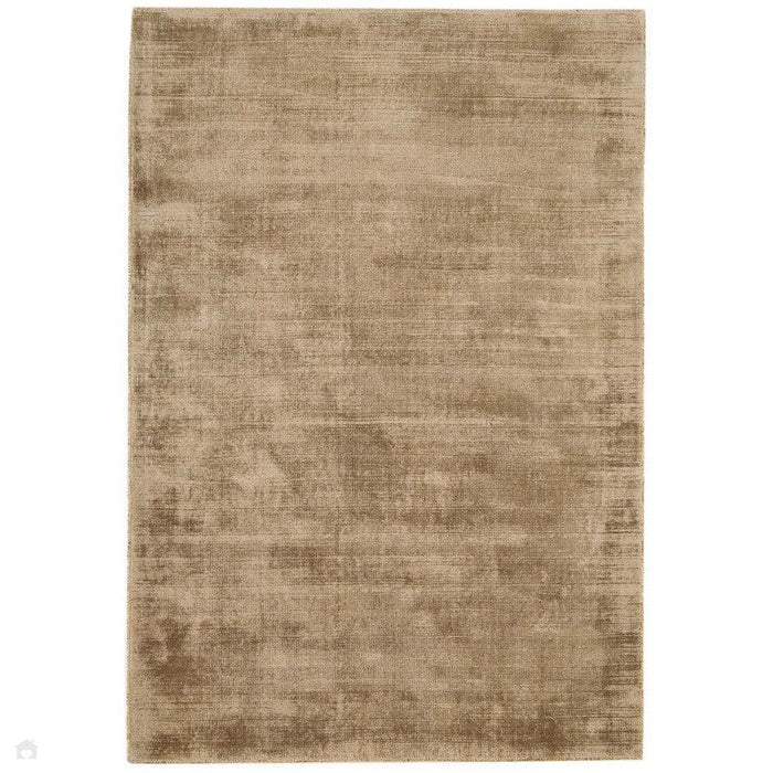 Blade Modern Plain Distressed Shimmer Hand-Woven Textured Silky Viscose Flatweave Soft Gold/Beige Rug