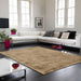 Blade Modern Plain Distressed Shimmer Hand-Woven Textured Silky Viscose Flatweave Soft Gold/Beige Rug