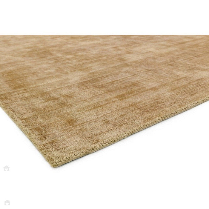 Blade Modern Plain Distressed Shimmer Hand-Woven Textured Silky Viscose Flatweave Soft Gold/Beige Rug