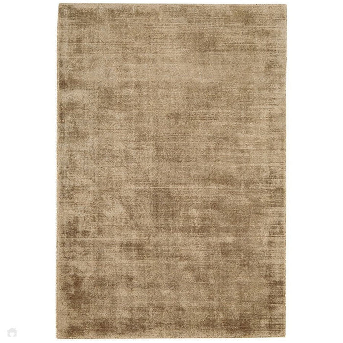 Blade Modern Plain Distressed Shimmer Hand-Woven Textured Silky Viscose Flatweave Soft Gold/Beige Rug