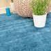 Blade Modern Plain Distressed Shimmer Hand-Woven Textured Silky Viscose Flatweave Teal Rug