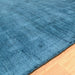 Blade Modern Plain Distressed Shimmer Hand-Woven Textured Silky Viscose Flatweave Teal Rug