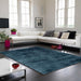 Blade Modern Plain Distressed Shimmer Hand-Woven Textured Silky Viscose Flatweave Teal Rug