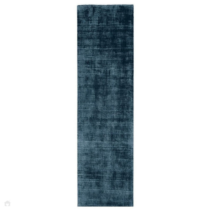 Blade Modern Plain Distressed Shimmer Hand-Woven Textured Silky Viscose Flatweave Teal Runner