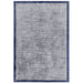 Blade Slim Border Modern Plain Distressed Shimmer Hand-Woven Textured Silky Viscose Flatweave Airforce Blue/Navy Border Rug