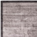 Blade Slim Border Modern Plain Distressed Shimmer Hand-Woven Textured Silky Viscose Flatweave Moleskin/Charcoal Border Rug