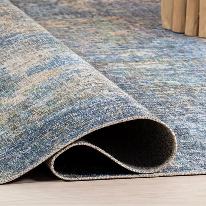 Bleecker Street Abstract Washable Area Rug 160x230 cm Blue