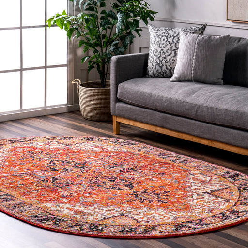 Blossom Indoor Outdoor Rug Dark Orange 120x180 cm