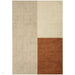 Blox Modern Plain Geometric Hand-Woven Textured Low-Pile Wool Copper/Beige/Cream Rug