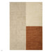 Blox Modern Plain Geometric Hand-Woven Textured Low-Pile Wool Copper/Beige/Cream Rug