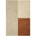 Blox Modern Plain Geometric Hand-Woven Textured Low-Pile Wool Copper/Beige/Cream Rug