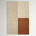 Blox Modern Plain Geometric Hand-Woven Textured Low-Pile Wool Copper/Beige/Cream Rug