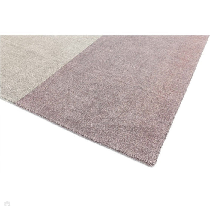 Blox Modern Plain Geometric Hand-Woven Textured Low-Pile Wool Heather/Purple/Grey Rug