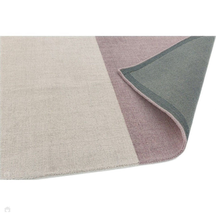 Blox Modern Plain Geometric Hand-Woven Textured Low-Pile Wool Heather/Purple/Grey Rug