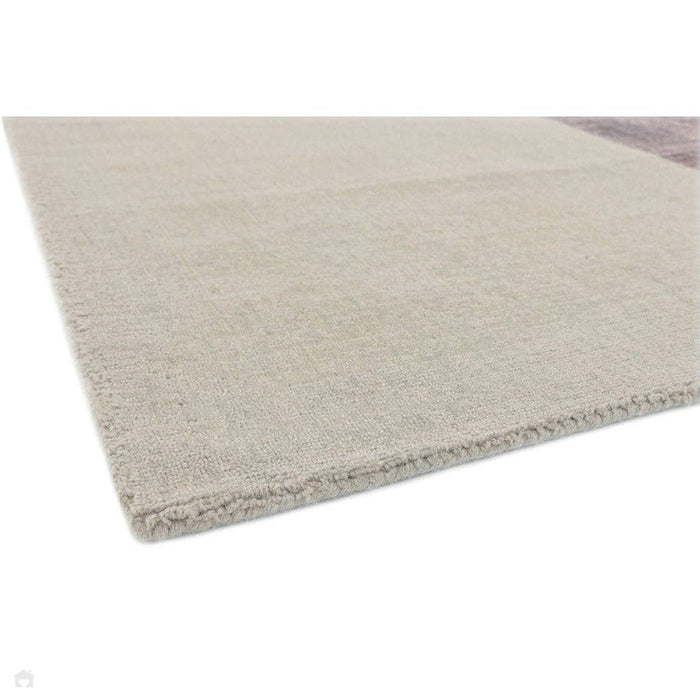 Blox Modern Plain Geometric Hand-Woven Textured Low-Pile Wool Heather/Purple/Grey Rug