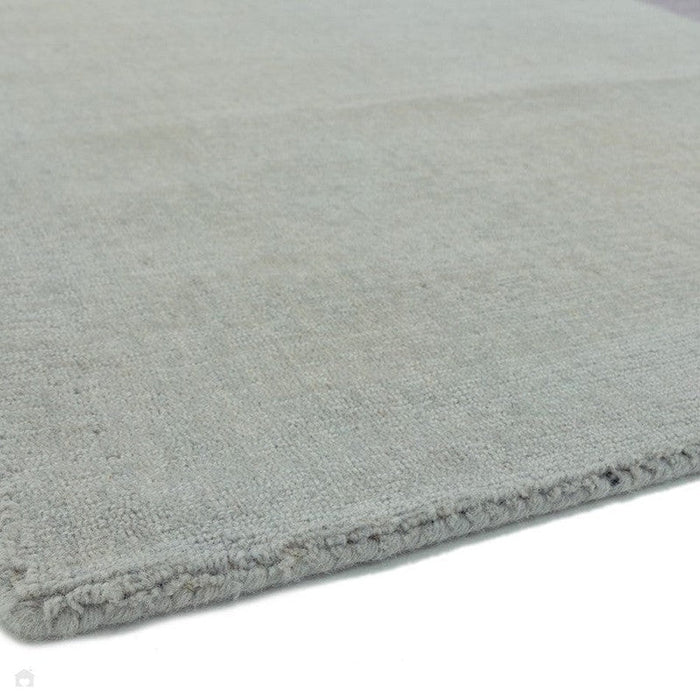 Blox Modern Plain Geometric Hand-Woven Textured Low-Pile Wool Heather/Purple/Grey Rug