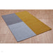 Blox Modern Plain Geometric Hand-Woven Textured Low-Pile Wool Mustard Yellow/Silver/Grey Rug