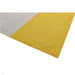 Blox Modern Plain Geometric Hand-Woven Textured Low-Pile Wool Mustard Yellow/Silver/Grey Rug