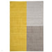 Blox Modern Plain Geometric Hand-Woven Textured Low-Pile Wool Mustard Yellow/Silver/Grey Rug