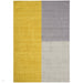 Blox Modern Plain Geometric Hand-Woven Textured Low-Pile Wool Mustard Yellow/Silver/Grey Rug