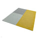 Blox Modern Plain Geometric Hand-Woven Textured Low-Pile Wool Mustard Yellow/Silver/Grey Rug