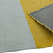 Blox Modern Plain Geometric Hand-Woven Textured Low-Pile Wool Mustard Yellow/Silver/Grey Rug