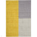 Blox Modern Plain Geometric Hand-Woven Textured Low-Pile Wool Mustard Yellow/Silver/Grey Rug