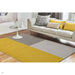 Blox Modern Plain Geometric Hand-Woven Textured Low-Pile Wool Mustard Yellow/Silver/Grey Rug