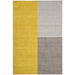 Blox Modern Plain Geometric Hand-Woven Textured Low-Pile Wool Mustard Yellow/Silver/Grey Rug