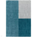 Blox Modern Plain Geometric Hand-Woven Textured Low-Pile Wool Teal/Grey Rug