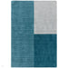 Blox Modern Plain Geometric Hand-Woven Textured Low-Pile Wool Teal/Grey Rug