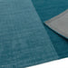 Blox Modern Plain Geometric Hand-Woven Textured Low-Pile Wool Teal/Grey Rug