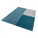 Blox Modern Plain Geometric Hand-Woven Textured Low-Pile Wool Teal/Grey Rug