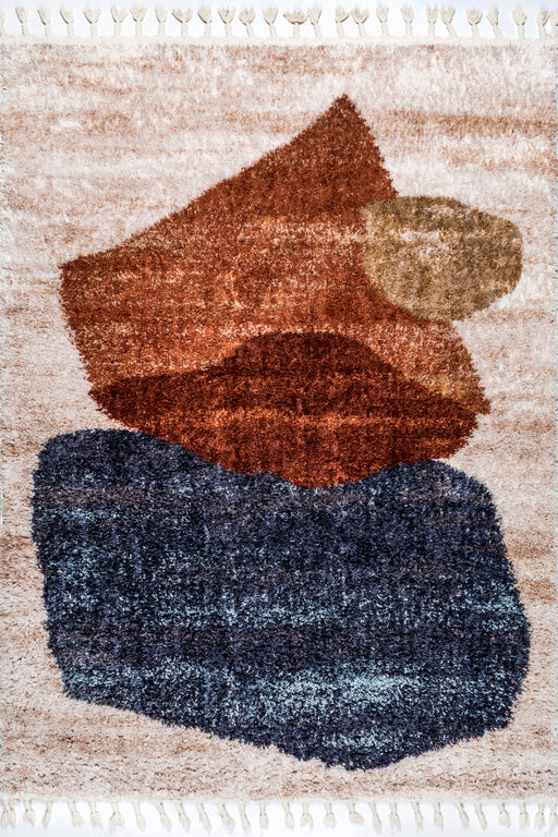 Blue Abstract Shapes Area Rug 160x230 cm