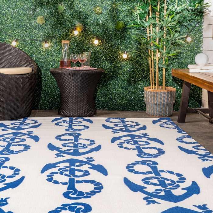 Blue Anchors Indoor Outdoor Area -matto 160cm X 230cm