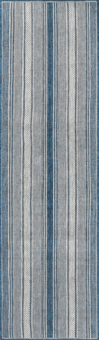 Sininen Bayadere Striped Indoor Outdoor Area -matto 150x210 cm