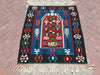 Blue Boho Kilim Rug 112cm x 100cm Professionally Cleaned