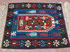 Blue Boho Kilim Rug 112cm x 100cm Professionally Cleaned