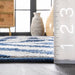 Blue Chevron Stripes Area Rug 120x180 cm