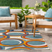 Blue Circles Indoor Outdoor Area Rug 150x240 cm