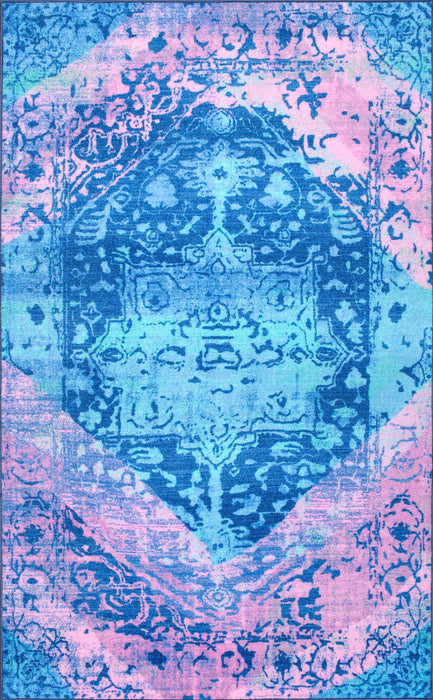 Blue Crystal Medallion Area Rug 120x180 cm