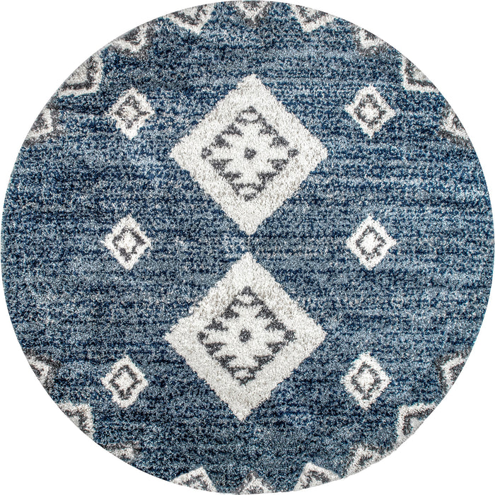 Tappeto a pelo lungo Totem Blue Diamond con nappe 120x180 cm