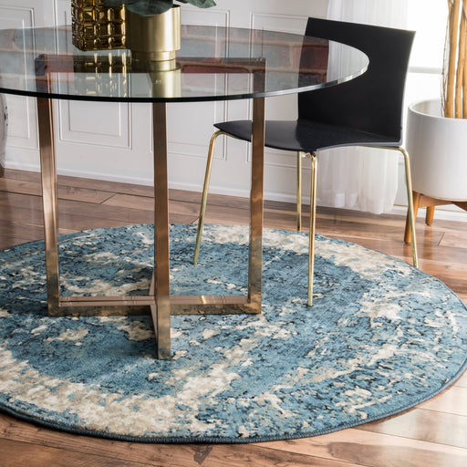 Blue Distressed Medallion Area Rug 120x180 cm