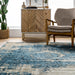 Blue Distressed Medallion Area Rug 120x180 cm