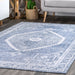 Blue Emblem Area Rug for Home Decor